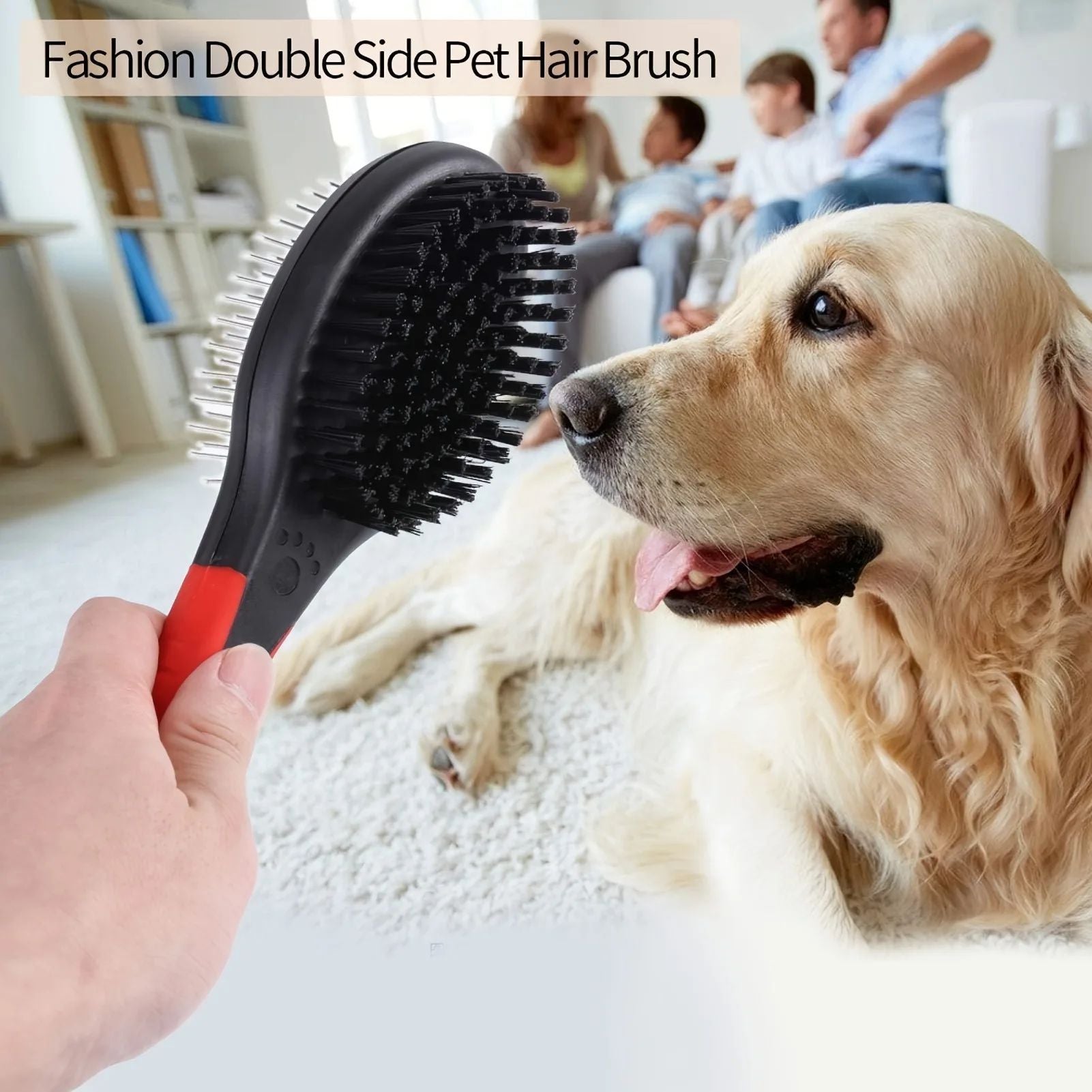 Dog Brush Cat Pet Grooming Comb 2 In 1 Double Sided Pin Cleans For Pets Shedding And Dirt Grooming Tool