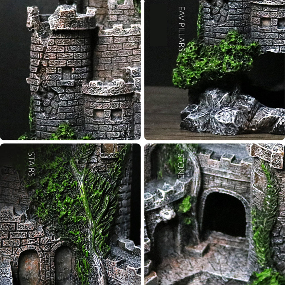 Fish tank resin castle decoration